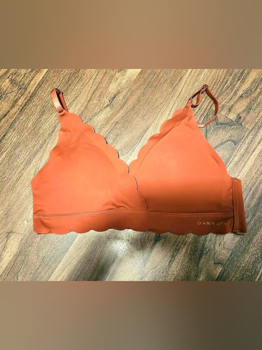 Danskin Scallop Edge Wireless Bralette in Orange